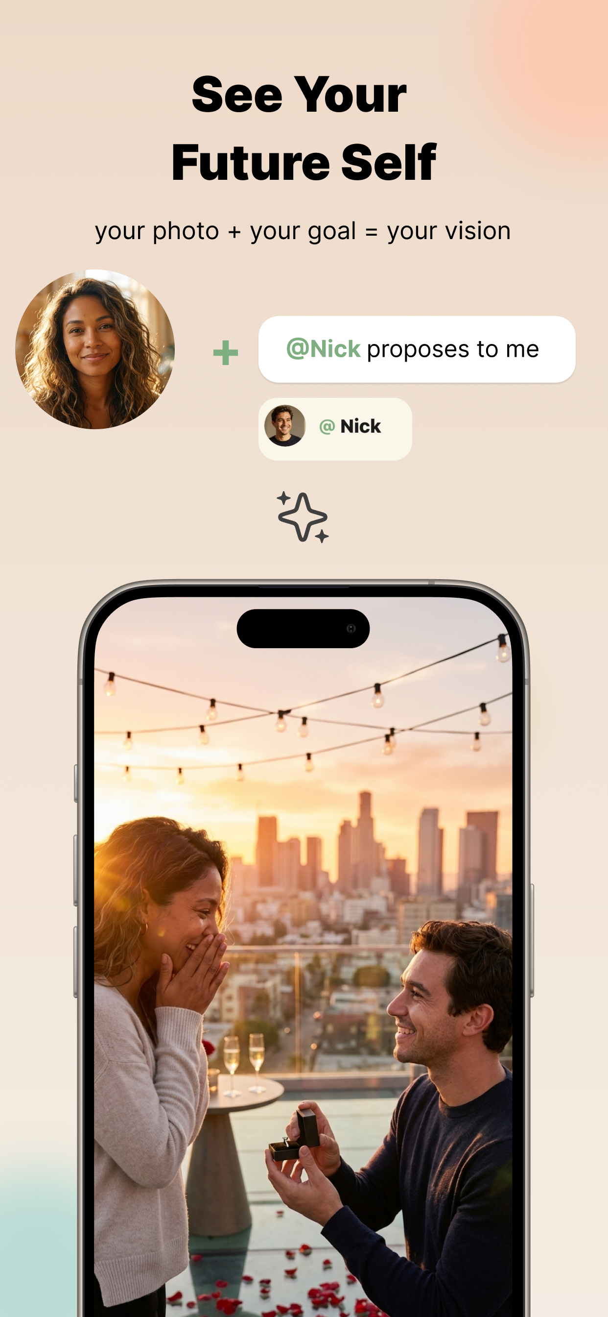 Manifest It app showing personalized visualization